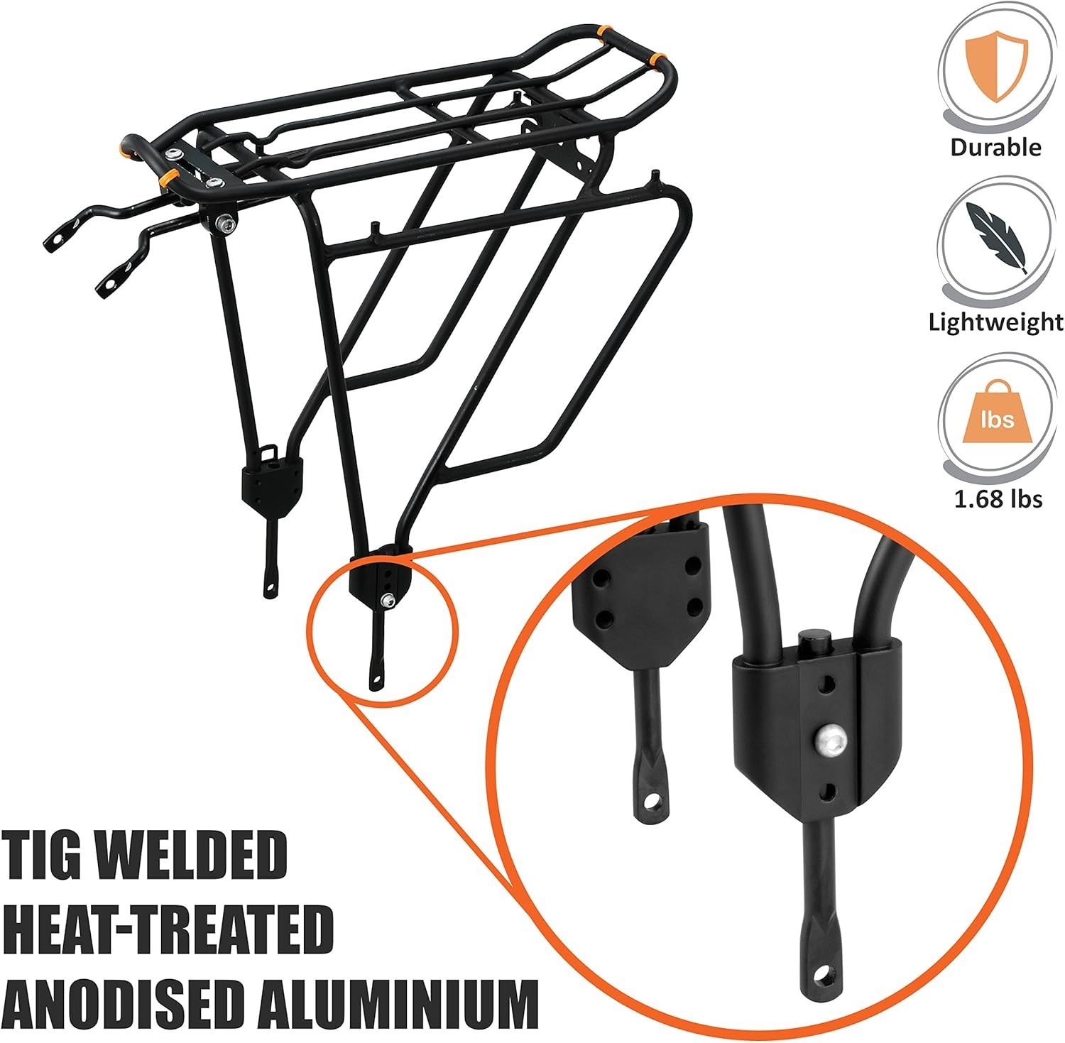 Bike Rack - Bicycle Touring Carrier Plus+ for Disc Brake/Non-Disc Brake Mount