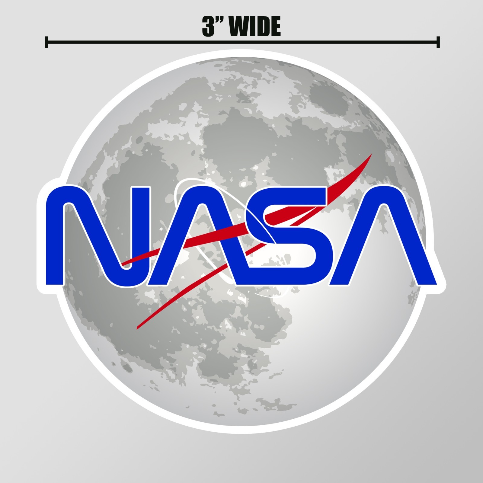 NASA Moon "Meatball" Logo Space Vinyl Glossy Sticker 3" Wide New