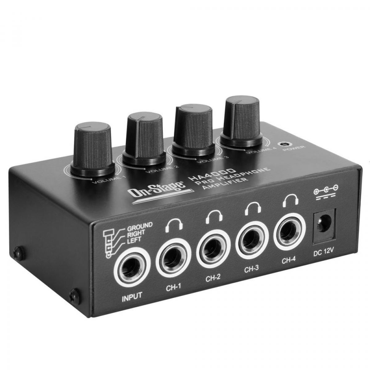 On-Stage HA4000 4-Channel Pro Headphone Amplifier HA-4000 Amp Four OnStage