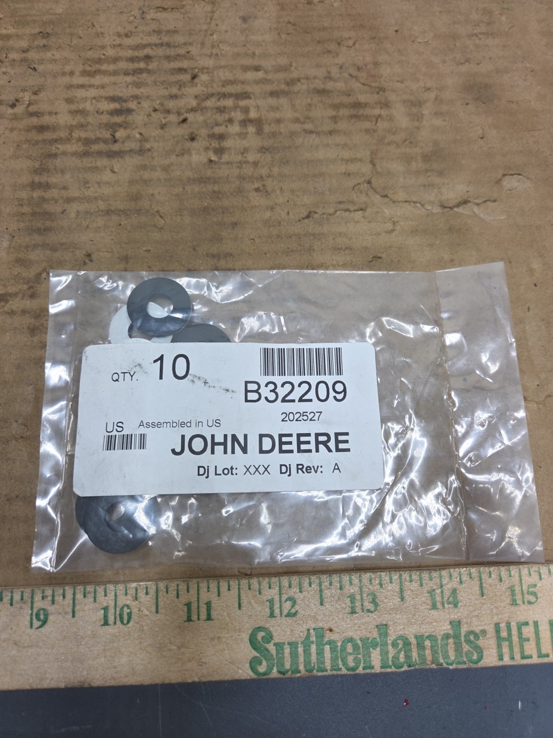 Qty: 10 John Deere B32209 Flat Washer Hardware Kit Round Replacement Pieces