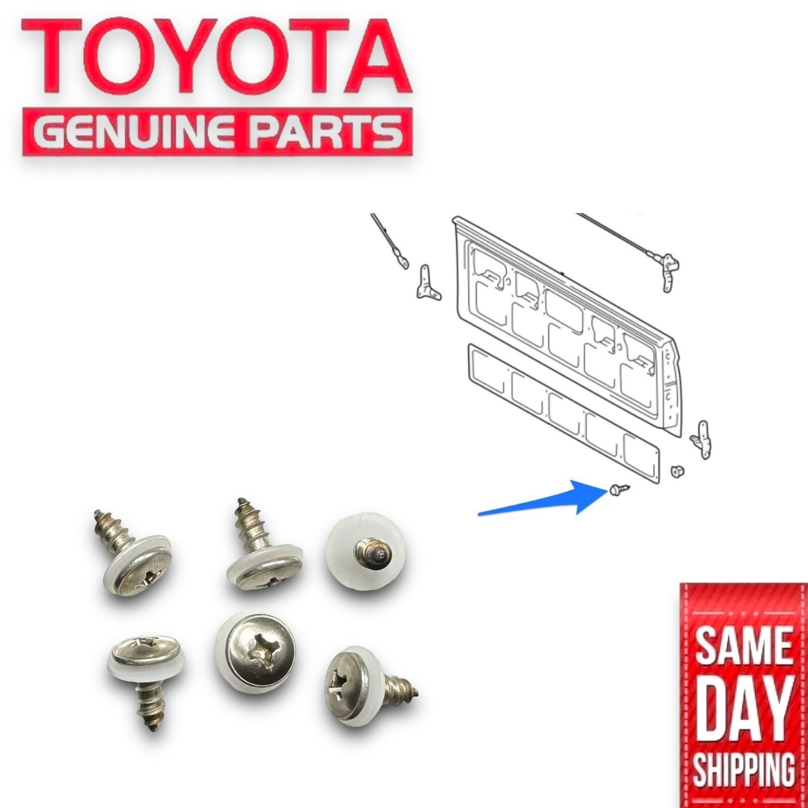 89 - 95 TOYOTA PICKUP REAR TAILGATE SCREW ACCESS COVER PANEL SCREWS OEM NEW