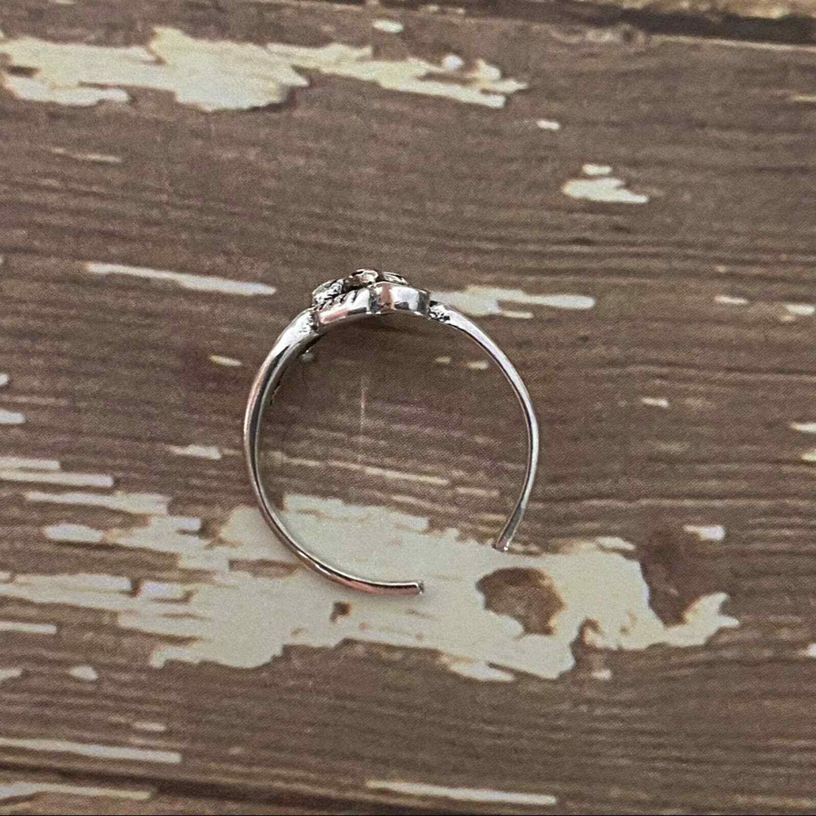 Sterling Silver Wave CZ Toe Ring