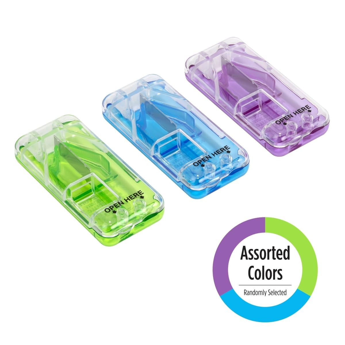 Ergonomic Pill Splitter with Built-in Storage for Tablets & Vitamins – BPA-Free