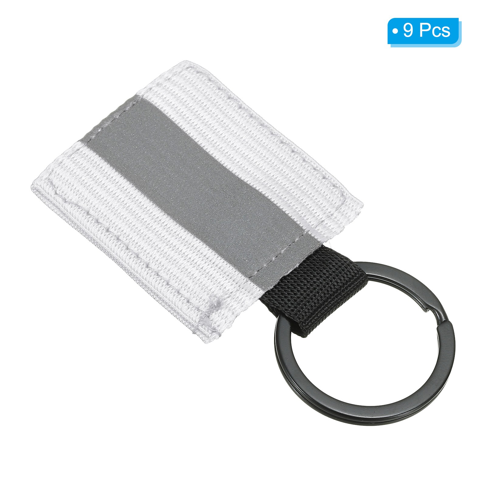 9 Pcs Reflective Keychain Tags, Reflective Zipper Pulls, White