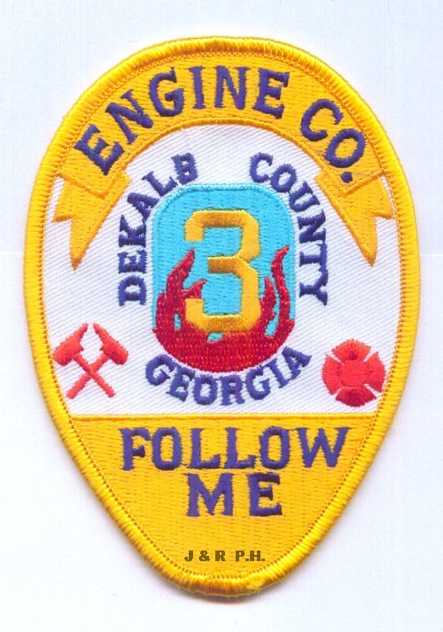 Dekalb County  Engine-3, GA  "Follow Me"  (3" x 4.25" size)  fire patch