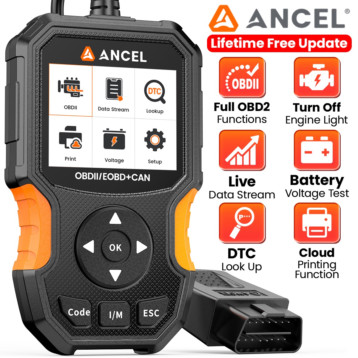Automotive OBD2 Scanner Code Reader Car Check Engine Fault Diagnostic Tool AS300