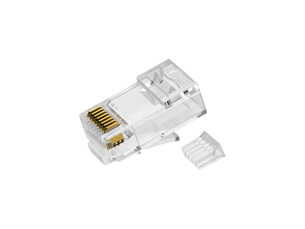 Monoprice 8P8C RJ45 Plug W/ Inserts for Solid Cat6 Ethernet Cable, 100 pcs/pack