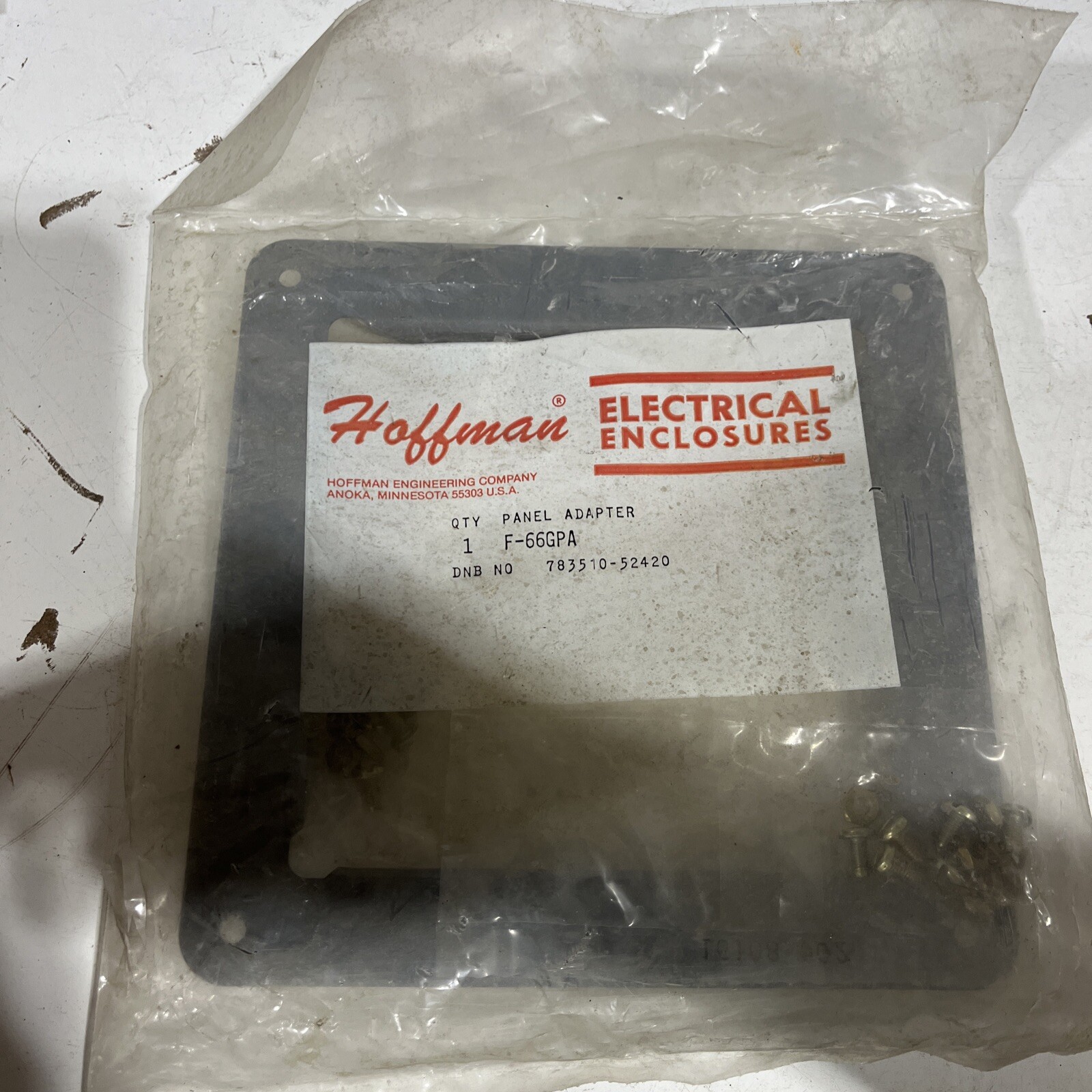 Hoffman F66GPA 52420  Wireway NEMA 1 Panel Adapter Steel New