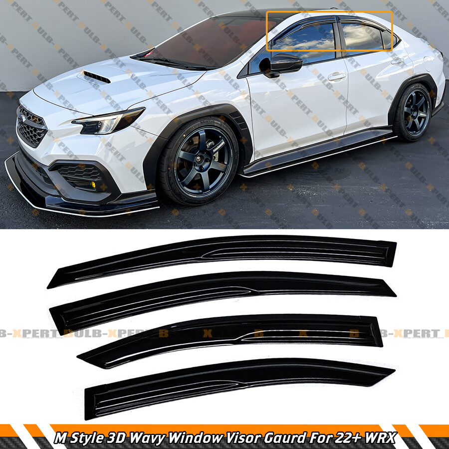 MUG STYLE 3D WAVY WINDOW VISOR RAIN GUARD DEFLECTOR FOR 2022-2024 SUBARU WRX VB