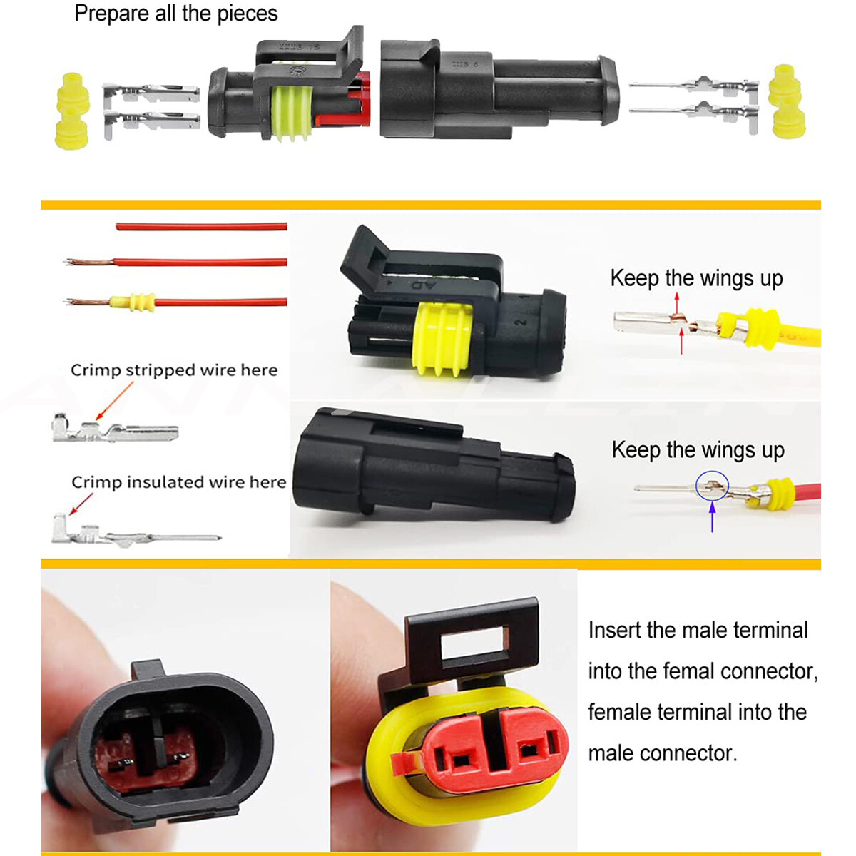 708PCS Car Automotive Waterproof Electrical Wire Connector Plug Terminals kit