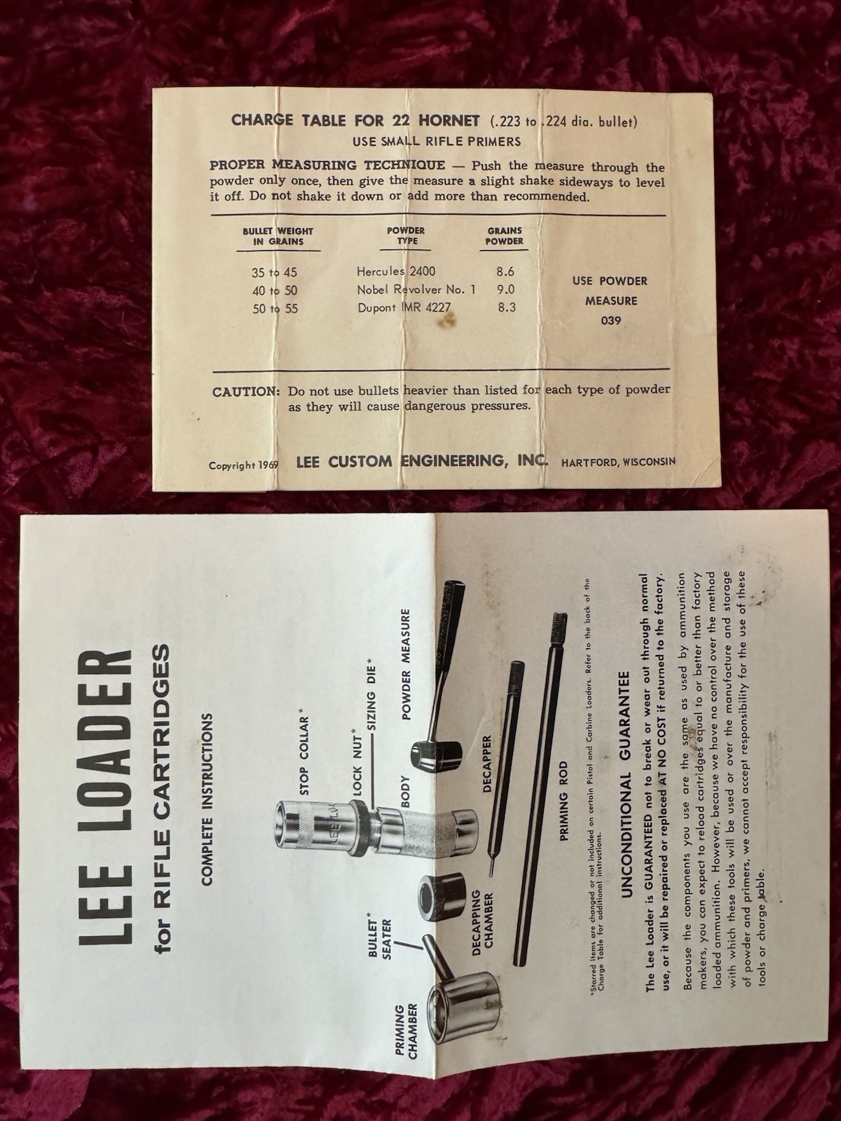 Lee Precision Lee Loader Hand Reloading Press Kit for 22 Hornet + Hand Primer