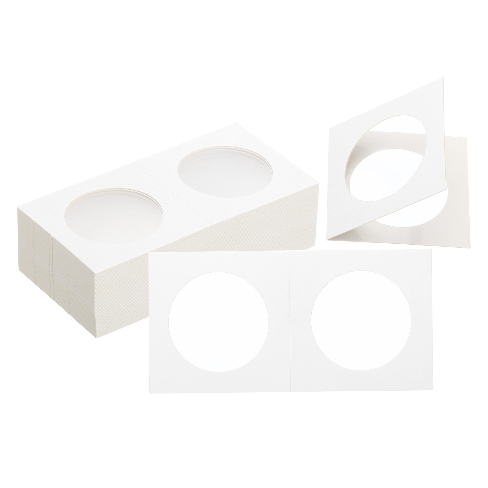 2 x 2 Coin Flips, 50 Pack 35mm Cardboard Coin Holder Paper Coin Holders