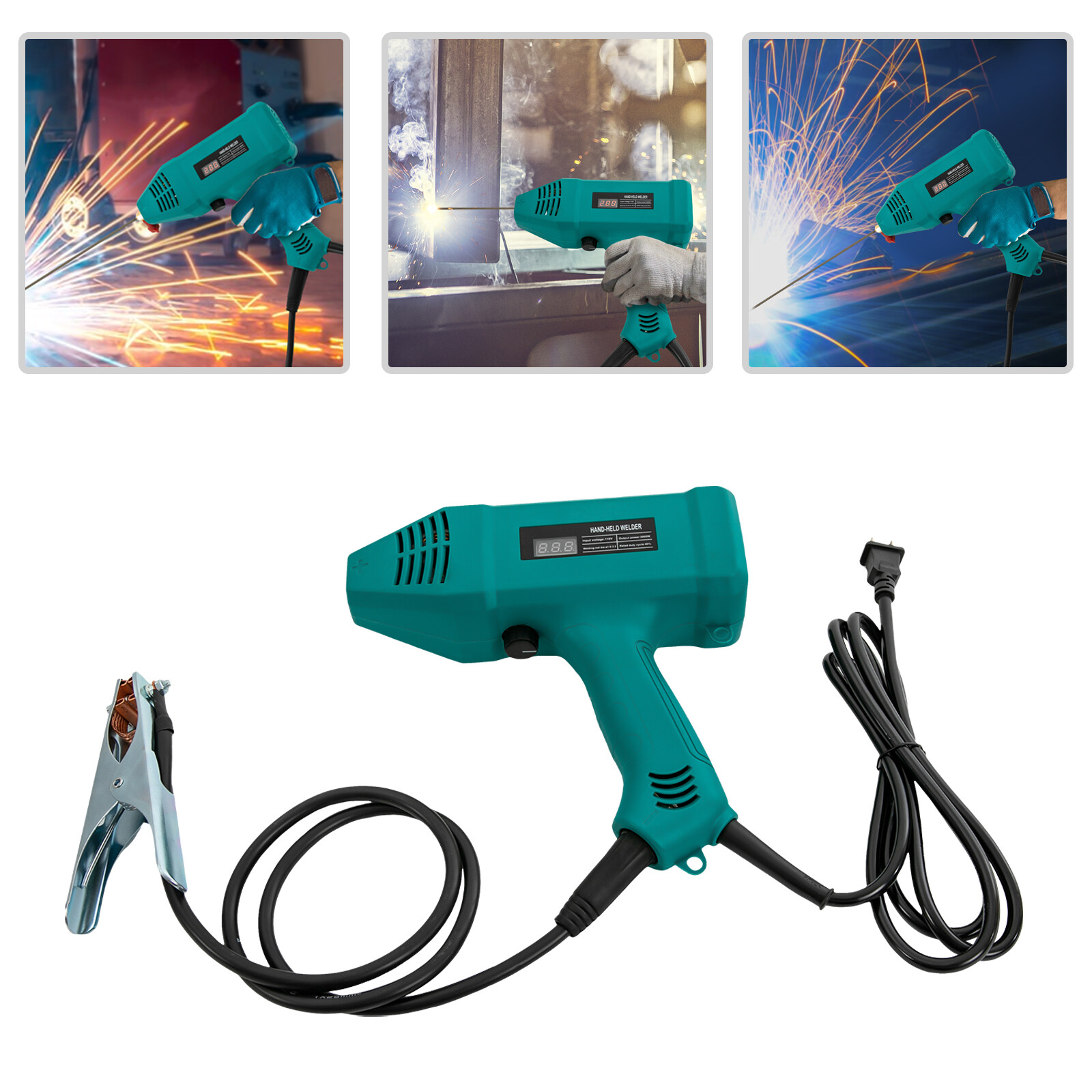 110V 3000W Electric Welder Hand Held Welding Machine Kit Digital Arc Welder Tool