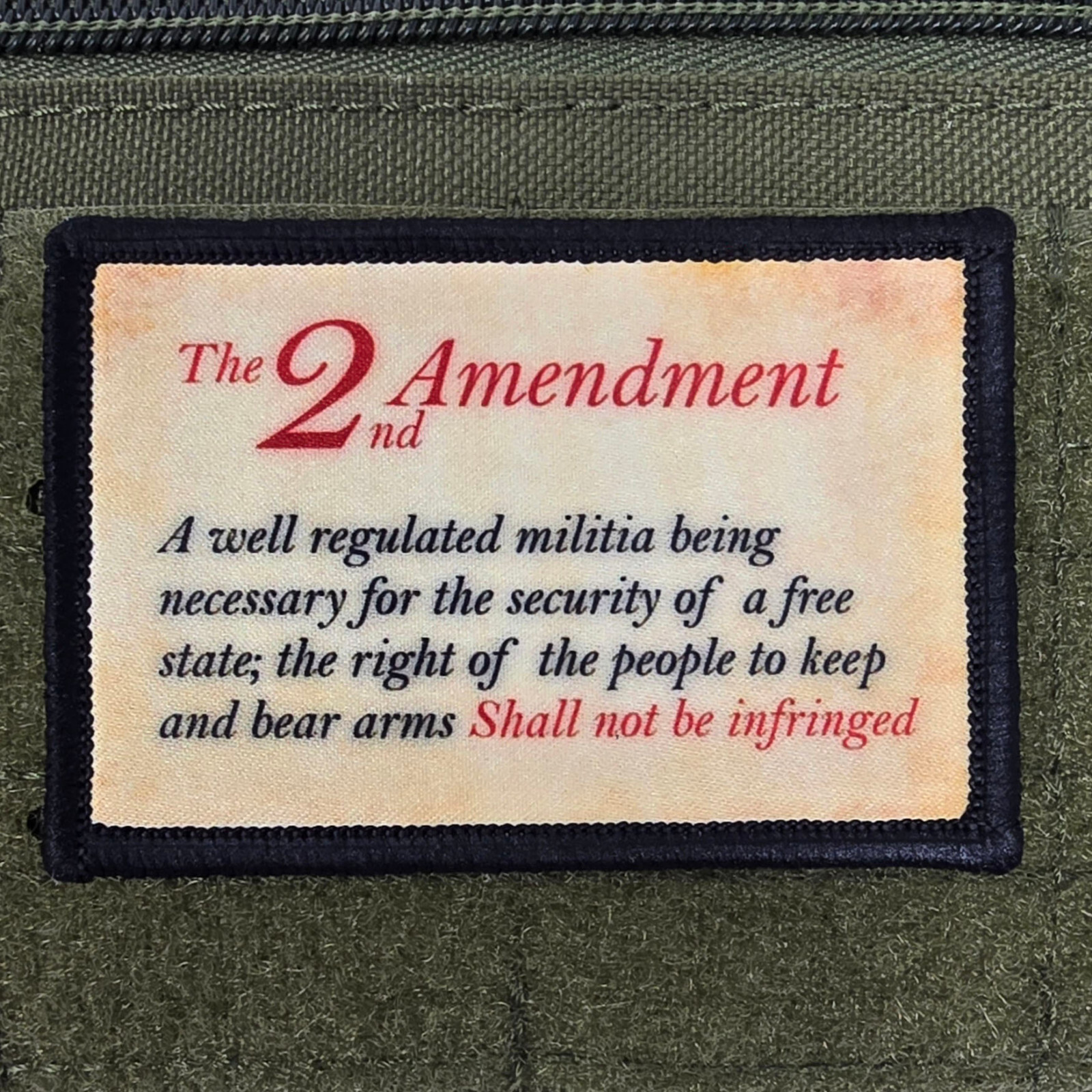 2nd Amendment Patch Moral Second Tactical Military Army USA Flag Hook & Loop 3x2