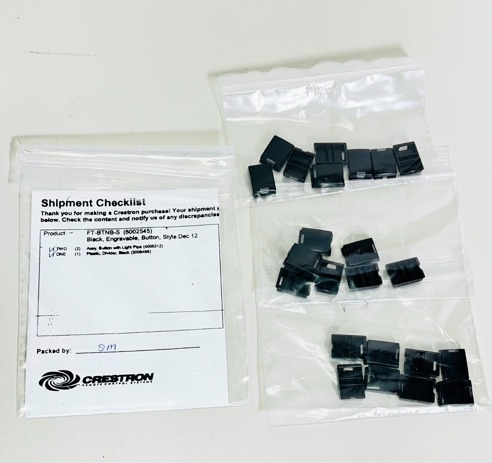 24 PCS Replacement Crestron C2N-FTB-D-B Engravable Buttons FT-BTNB-S