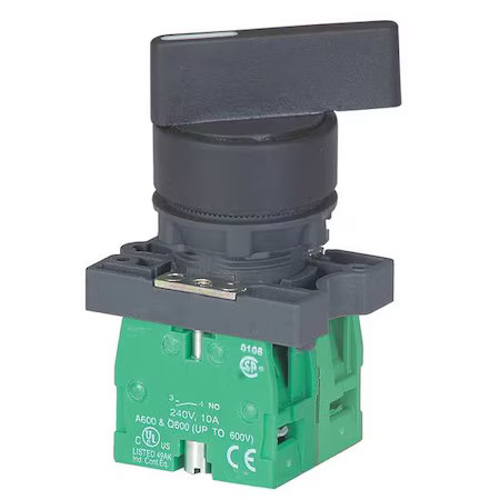 Dayton 30G262 Selector Switch, Non-Illum, 3 Pos, 22 Mm
