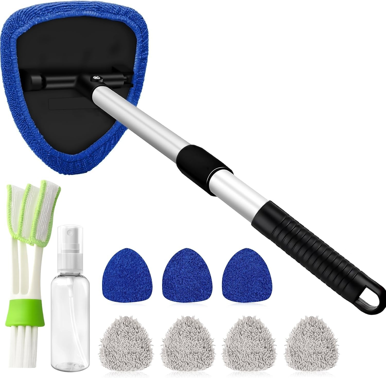 Windshield Cleaner Tool – Car Interior Window Cleaning Kit with Extendable Handl
