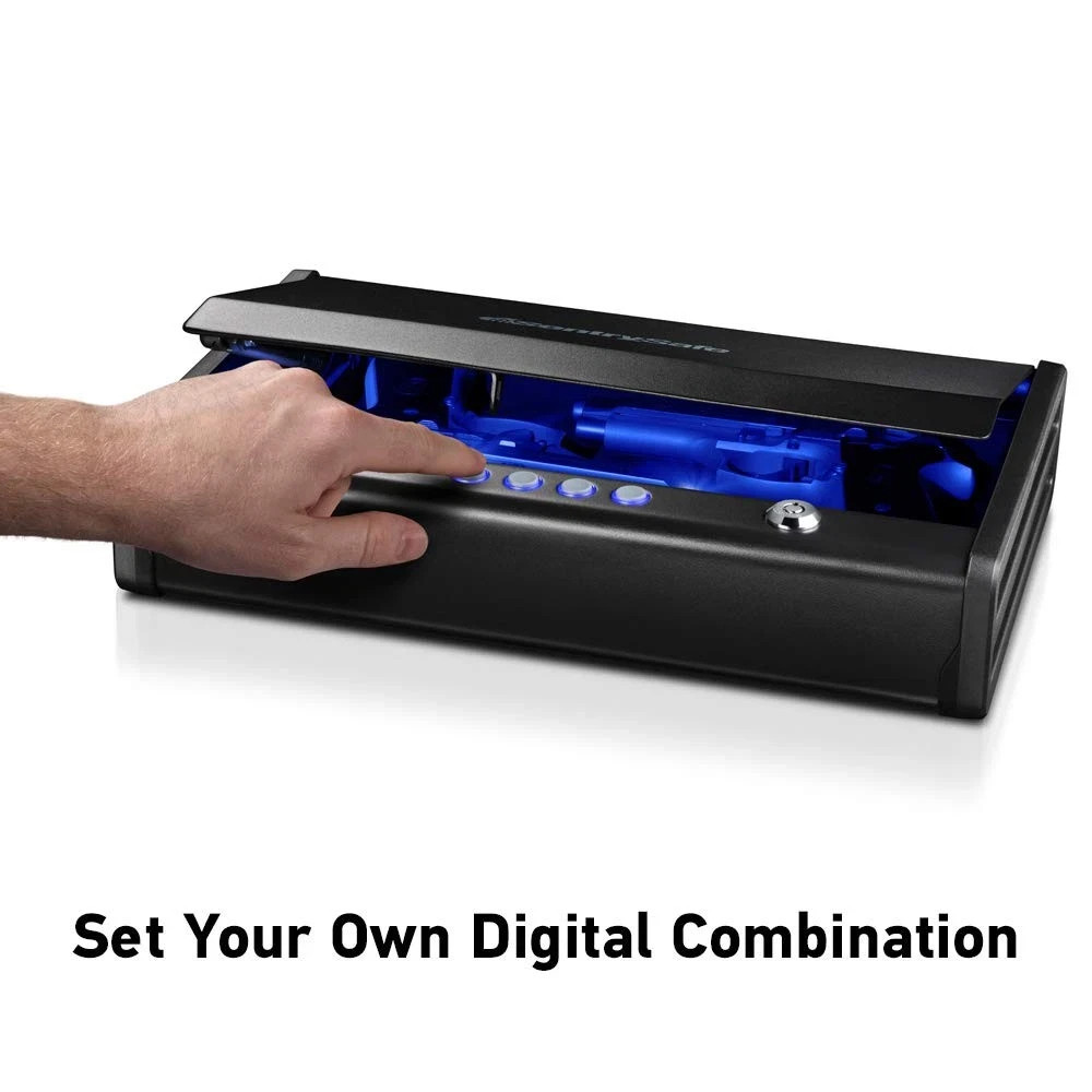 Sentry Safe with Interior Light Stores Two Handguns, and a Digital Keypad