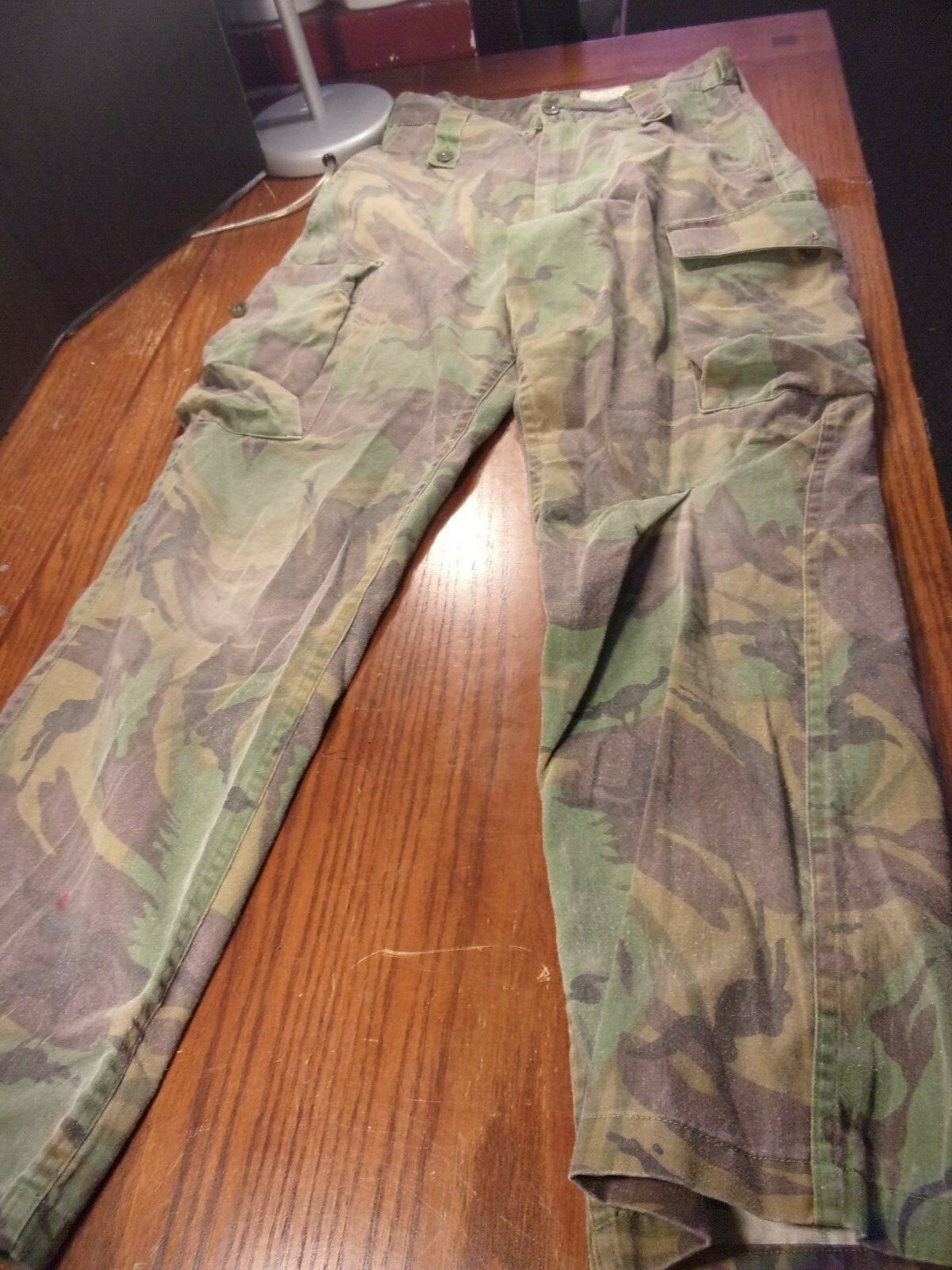 NETHERLANDS DUTCH VINTAGE WOODLAND DEFENCE PROPERTY 28"X31" COMBAT TROUSER PANTS