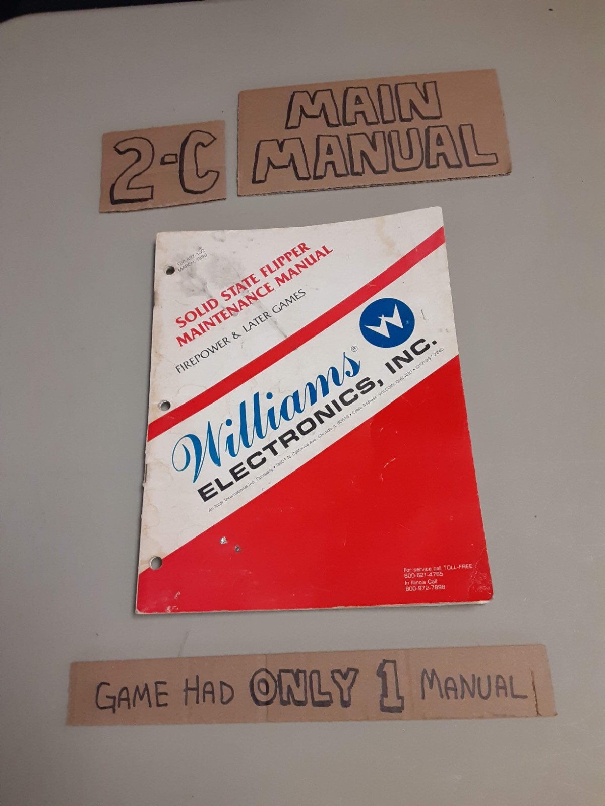 Original Arcade Manual: WILLIAMS Pinball maintenance/repair manual 1980s