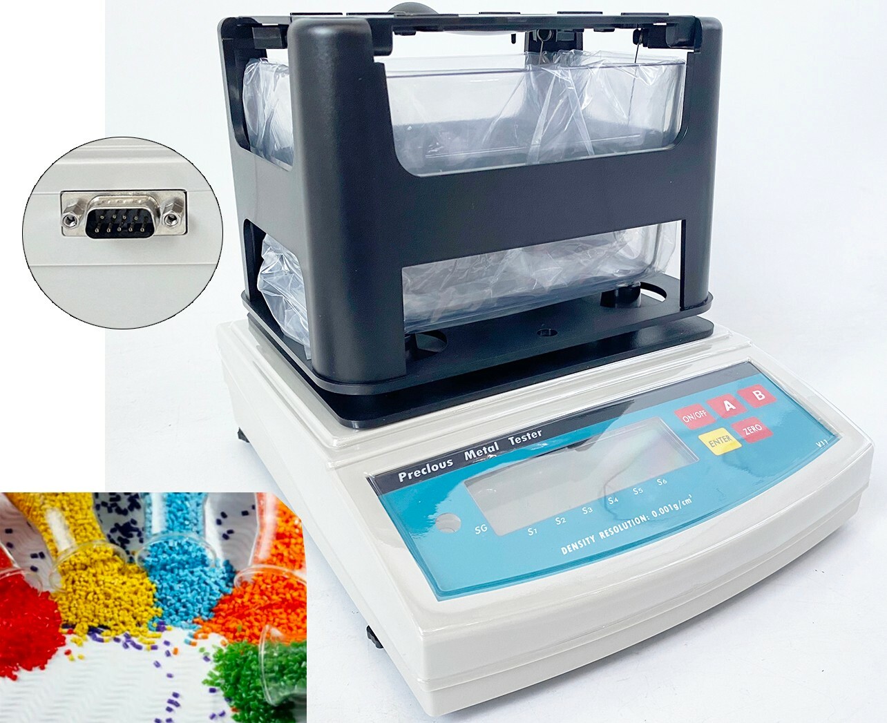 Electronic Digital Rubber Density Meter Gravity Meter Balance Densimeter 1200g