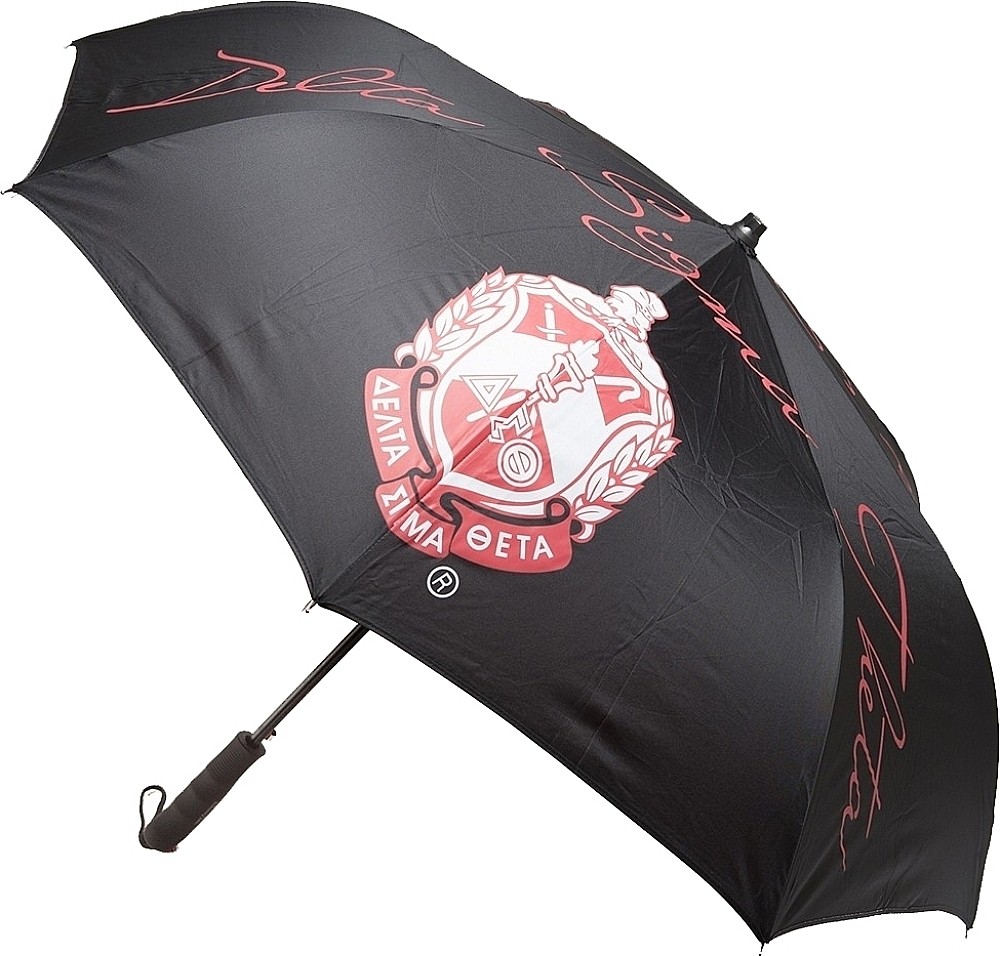 Delta Sigma Theta Large Inverted Umbrella With Flashlight Handle [Black]