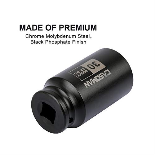 1/2" Drive x 30 mm Deep 6 PT Impact Socket, CR-MO, 30 mm (Deep) 6-Point Socket