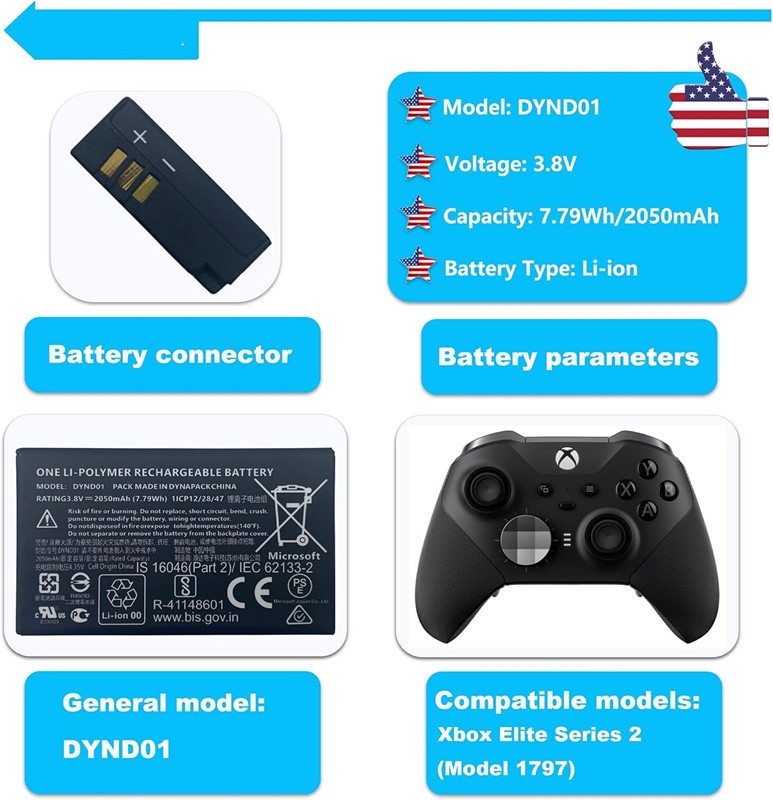 DYND01 For Microsoft XBOX ELITE SERIES 2 Controller /Model 1797