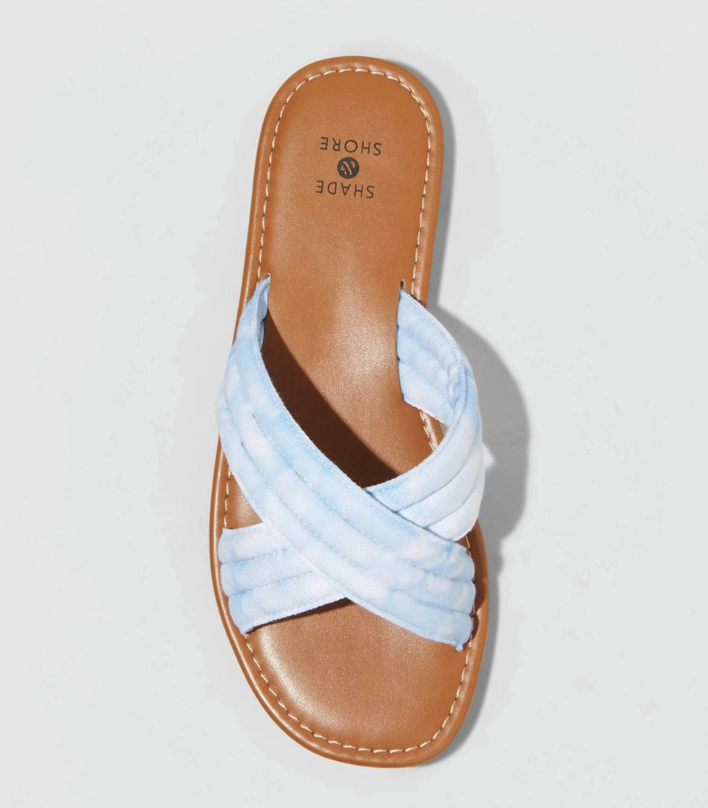 Shade & Shore Womens Perla Crossband Slide Sandal