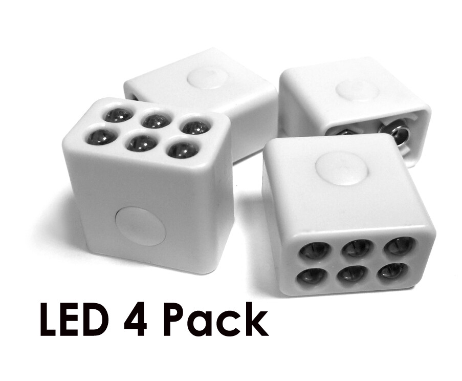 LED Flashlight 4 Pack pops on off 9V Battery small durable Push Button GIFT IDEA