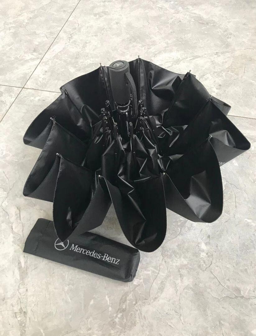 Mercedes Benz Novelty Folding Umbrella Black Japan New Rare
