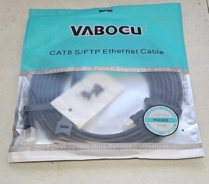 Vabogu Cat 8 S/FTP 15ft Ethernet Cable 40Gbps RJ45 Indoor/Outdoor