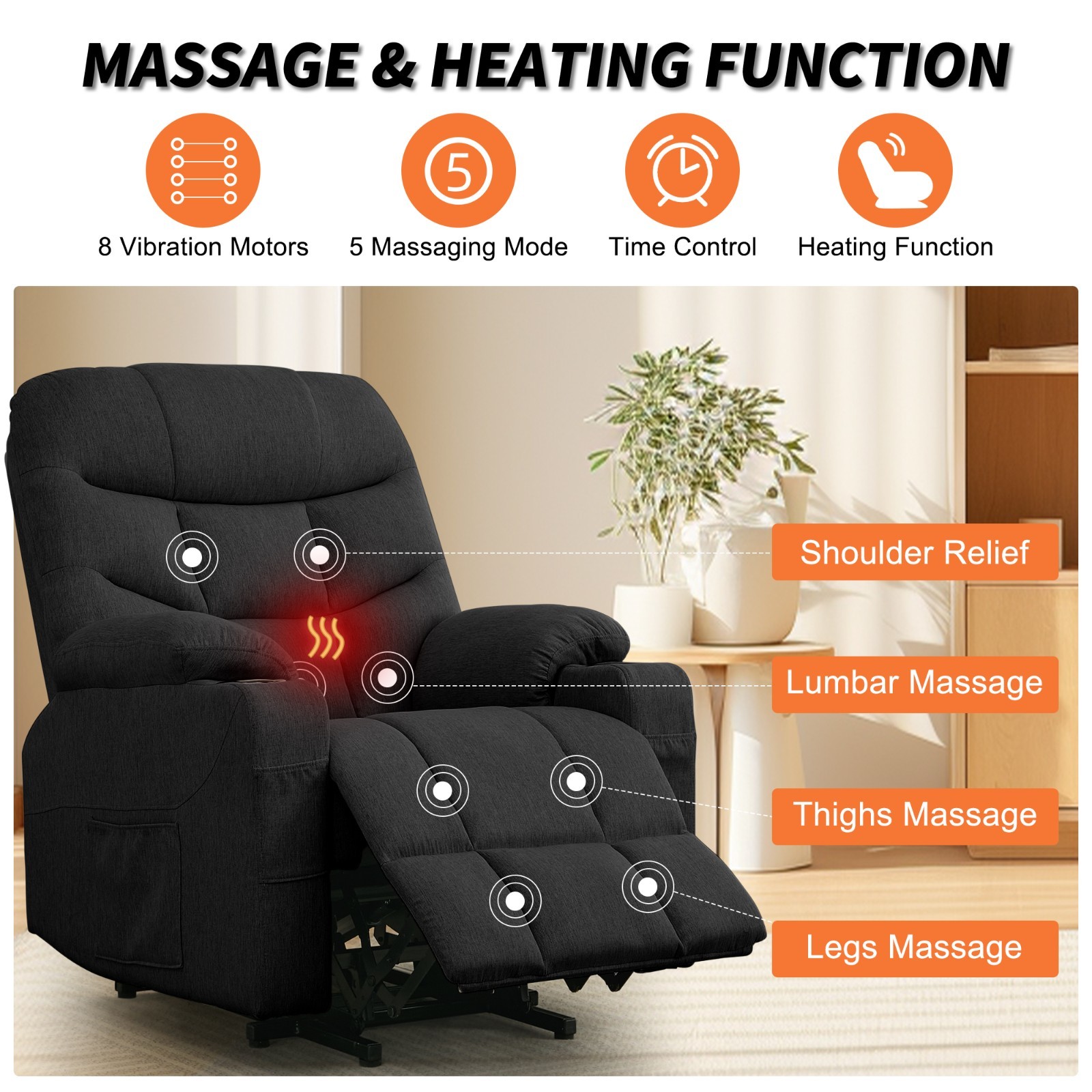 Korser Power Lift Recliner Chair for Elderly Electric Recliner with Massage&Heat