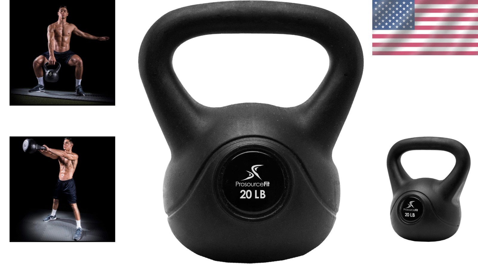 Portable 20 lb Vinyl Kettlebell with Extra-Large Handle for Ergonomic Grip