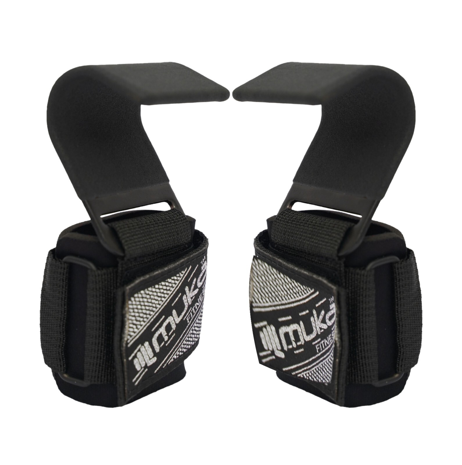 Weight Lifting Hooks(Pair) Non-Slip Rubber Coated Support Adjustable Wrist strap