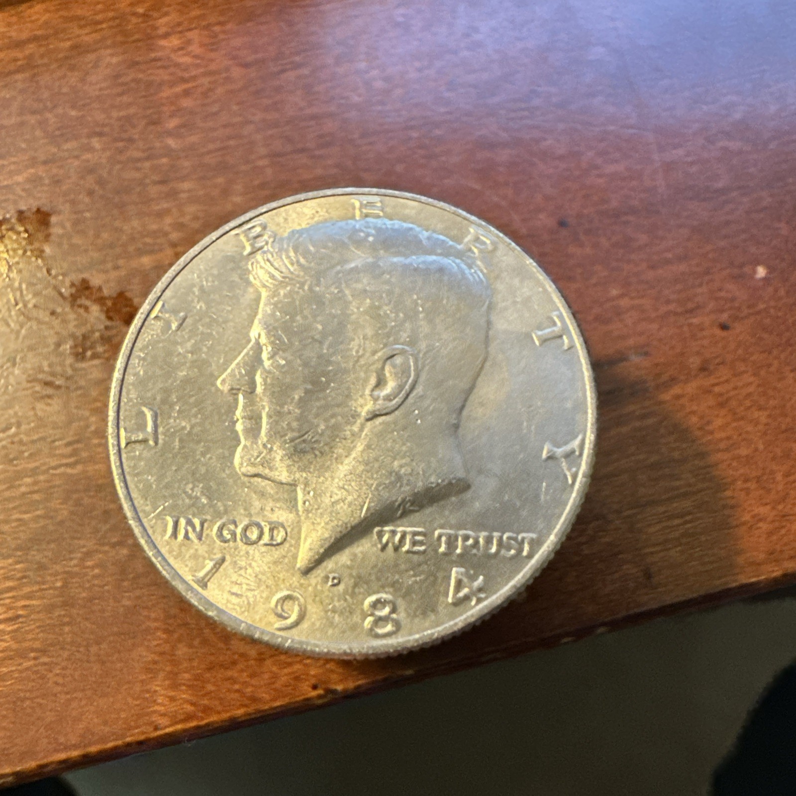 1984 D  KENNEDY JFK HALF DOLLAR AVERAGE CIRCULATED - FREE SHIPPING!