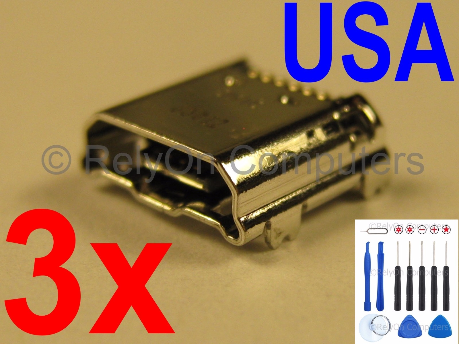 3x Micro USB Charging Port For Samsung Galaxy Tab 3 7.0 SM-T217T LTE 7" Tablet