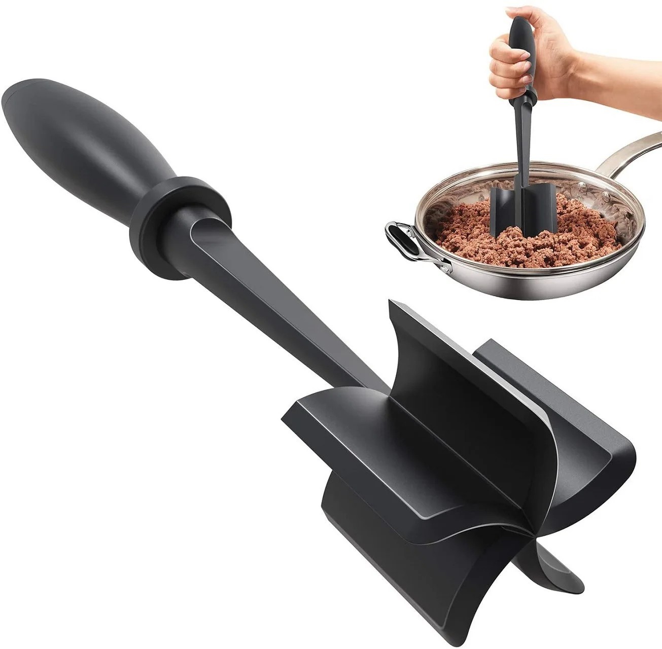 Meat Hamburger Chopper Heat Resistant Utensil Ground Beef Potato Masher Spatula