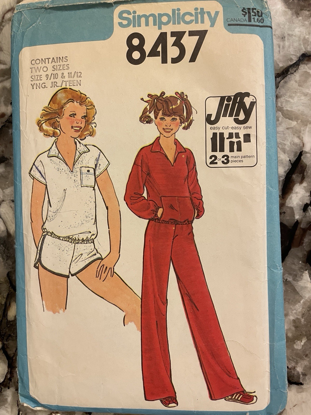 8437 Vtg Simplicity Sewing Pattern Junior Teen Girls Top Pants Shorts 9/10 11/12