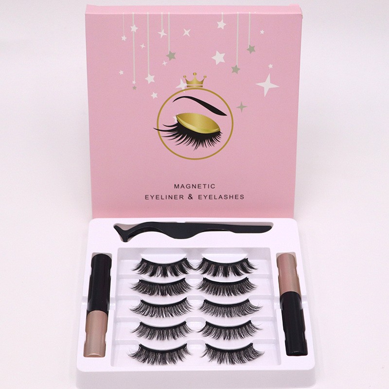 Magnetic Eyelashes Eyeliner Set Long Lasting False Mink Waterproof Eye Lashes Ex