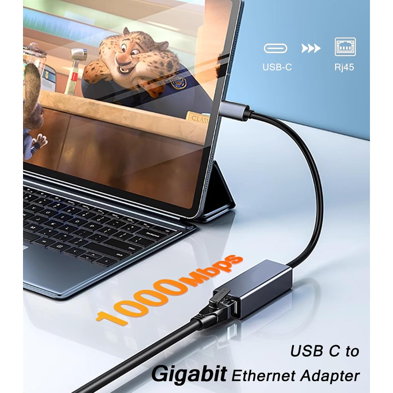 USB-C 3.0 Gigabit Ethernet LAN RJ45 1000Mbps Network Adapter for PC Mac Android