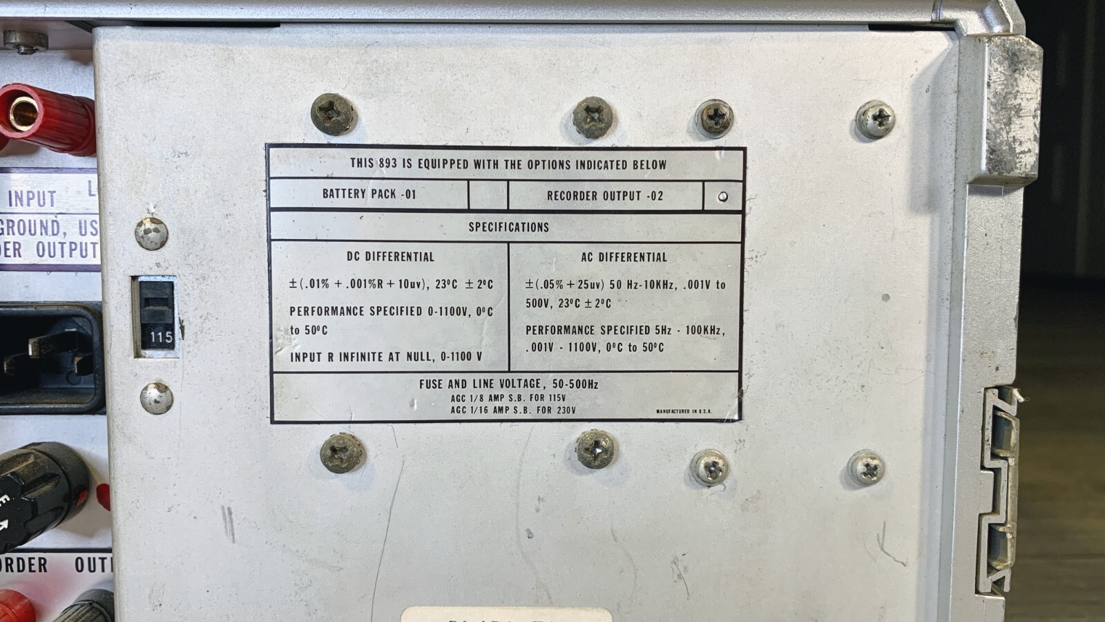 Fluke 893A AC-DC Differential Voltmeter EXCELLENT CONDITION