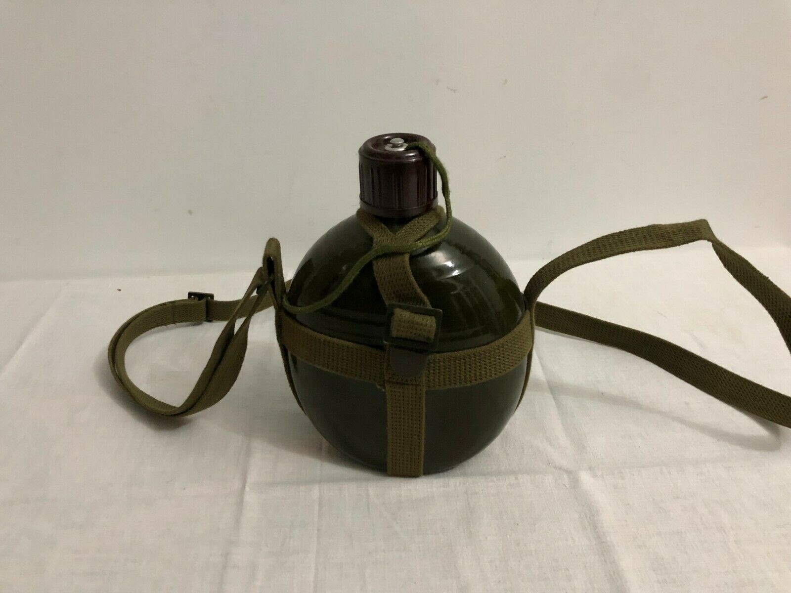 ALBANIAN VINTAGE CANTEEN COMMUNIST ERA WATER FLASK BOTTLE ALUMINIUM UNUSED E. H+