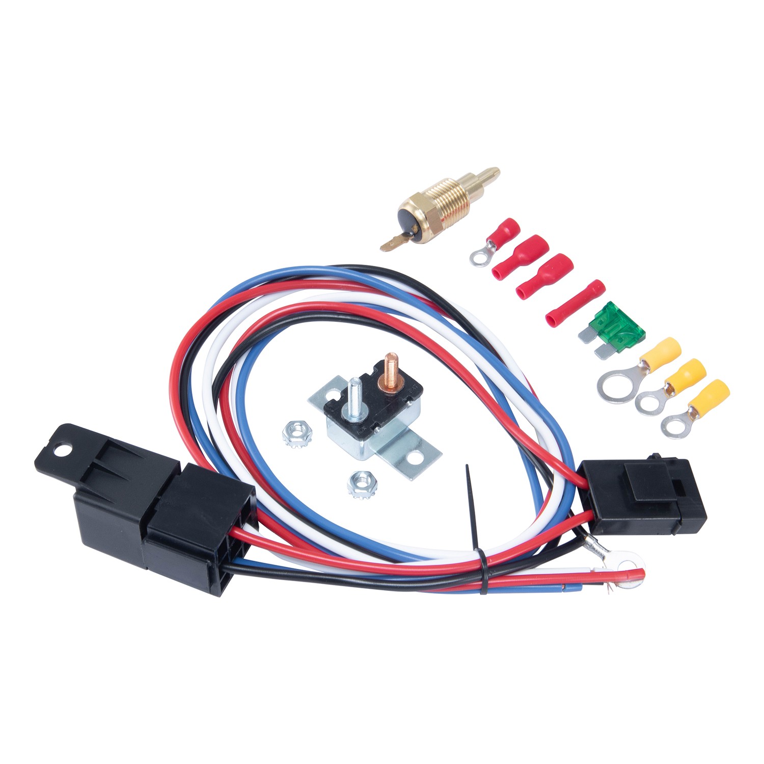 3/8" Thread Electric Radiator Engine Fan Temperature Switch Thermostat/Relay Kit