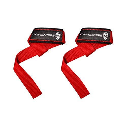 Lifting Wrist Straps for Weightlifting, Bodybuilding, Powerlifting, Red