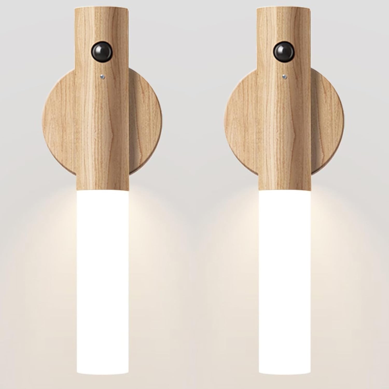 2pcs Magnetic Motion Sensor Lamp Indoor LED Night Light Wall Sconce Rechargeable