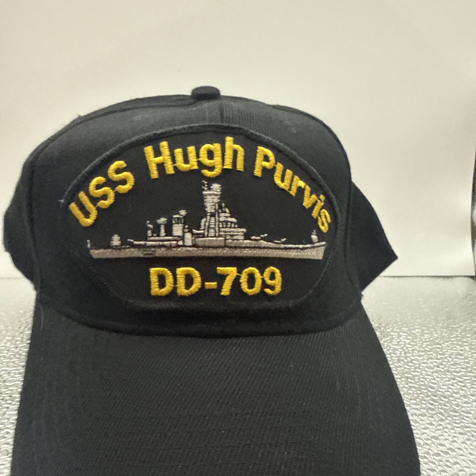 U.S. NAVY USS HUGH PURVIS DD-709 TRUCK HAT BASEBALL CAP IN BLACK