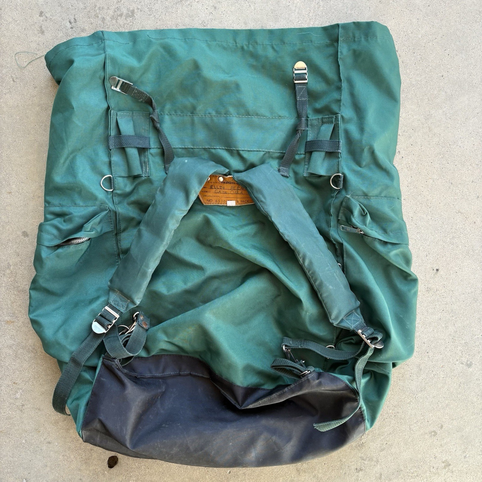 Vintage Backpacking Backpack Green Canvas Backback Original Rover Pack