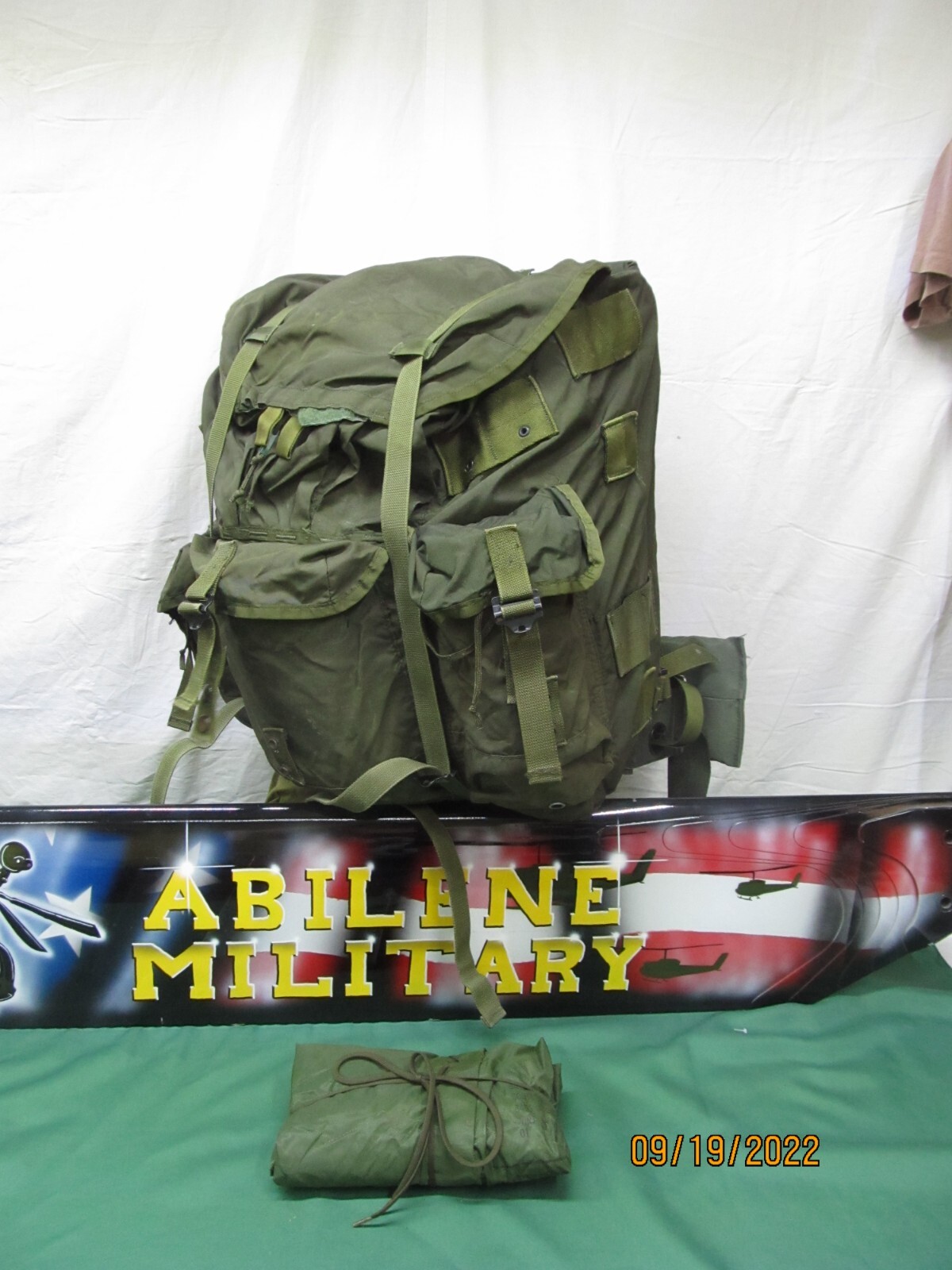 Military Issue Medium Alice Pack with Frame Strap Kidney Pad Wet Weather Bag VG