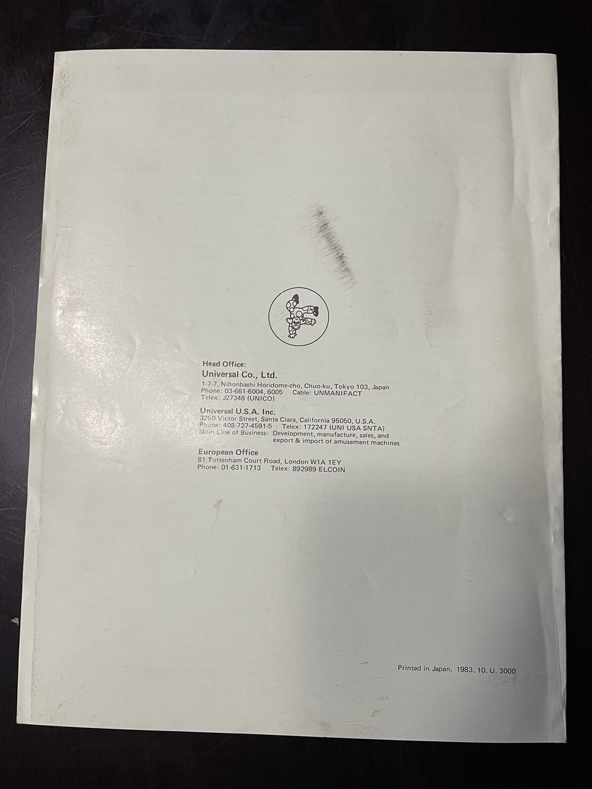 Mr. Do’s Castle Arcade Service Manual Original